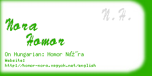 nora homor business card